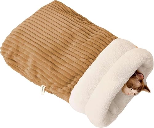 MASINIES Großer Katzenschlafsack, weicher Hundeschlafsack, warmer Schlafsack, Katzen-Winterschlafsack, 360° winddicht, Haustiernest Bett, selbstwärmendes Bett (#2) von MASINIES