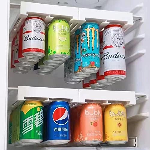 Soda Can Organizer for Refrigerator,Hanging Can Holder Fridge Dispenser,Beverage Soda Can Dispenser Storage Holder Sliding Rack, Refrigerator Shelf Storage von MASINIES