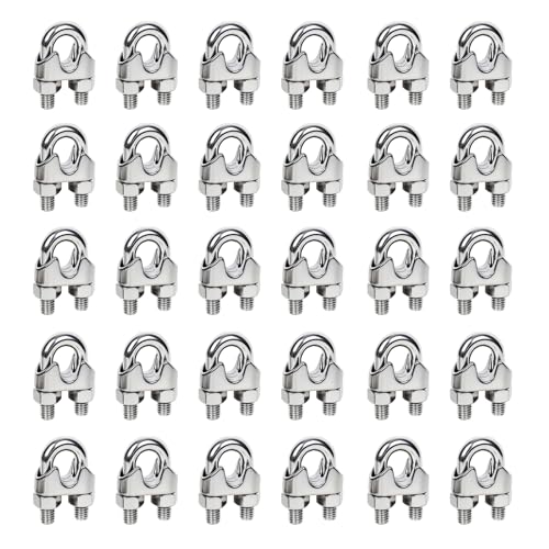 30 Stück M3 Drahtseilklemme 3 Mm, 304 Edelstahl Seilklemmen, Geeignet Zur Befestigung Verschiedener StahldräHte für Draht Mit Ø 3 mm (M3) von MASION