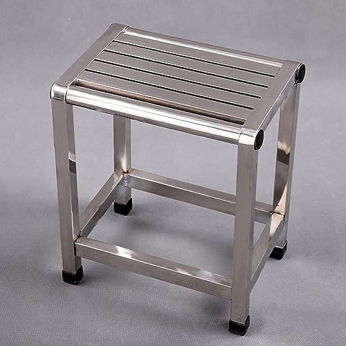 MASKIS Rutschfester Duschhocker Aus Edelstahl, Duschsitz, Tragfähigkeit 300 Kg und Rutschfestes Duschdesign, Badehilfen für Ältere Menschen, Senioren, Behinderte, Schwangere,46CM von MASKIS