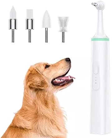 MASKIS Zahnsteinreiniger Für Hunde, Elektrischer Zahnpolierer Für Hunde, Zahnfleckenentfernung, Mundreinigungsgerät Für Hunde, Elektrische Zahnbürste Für Hunde Mit 4 Bürstenköpfen, Zahnpflege von MASKIS