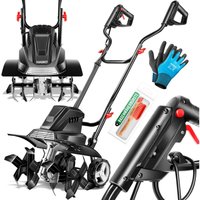 Masko - elektrische Motorhacke 1500 Watt 40cm Arbeitsbreite 20cm Arbeitstiefe Bodenhacke Ackerfräse Kultivator Gartenfräse Elektro Hacke Schwarz von MASKO