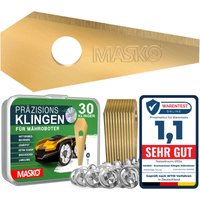 Masko - Ersatzmesser Klingen für Mähroboter Rasenmäher Messer universal inkl. innovativen Schrauben langlebig Titan-Beschichtung / für Bosch, 30 Stück von MASKO