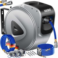 Druckluftschlauch Aufroller automatisch 1/4 Anschluss - Schlauchtrommel Wandschlauchhalter Schlauchaufroller Druckluftschlauch-Aufroller Grau / 30m von MASKO