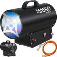 Gasheizgebläse Gasheizer Heizkanone Gasheizstrahler Bauheizer Gas Heizgerät heizstrahler Heißluftgenerator inkl. Gasschlauch & Druckminderer Schwarz von MASKO