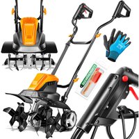 Masko - elektrische Motorhacke 1500 Watt 40cm Arbeitsbreite 20cm Arbeitstiefe Bodenhacke Ackerfräse Kultivator Gartenfräse Elektro Hacke Orange von MASKO