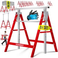Teleskop-Arbeitsbock Untergestell Klappbock max. Belastbarkeit 200 kg Unterstellbock höhenverstellbar Min. / max. Arbeitshöhe 800-1300 mm - Masko von MASKO