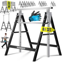 Teleskop-Arbeitsbock Untergestell Klappbock max. Belastbarkeit 200 kg Unterstellbock höhenverstellbar Min. / max. Arbeitshöhe 800-1300 mm - Masko von MASKO