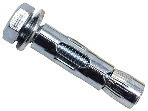 MASONMATE MAMLSAM1045 Sechskant-Hülsenanker, M10 x 45 mm (50), Silber von MASONMATE