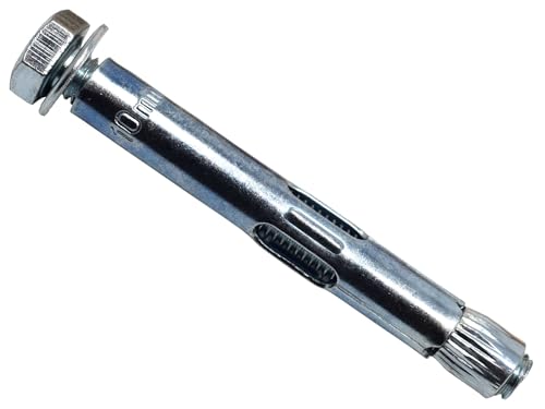 MASONMATE Sechskant-Hülsenanker, M10 x 80 mm, 50 Stück von MASONMATE