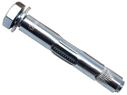 MASONMATE MAMLSAM1280 Sechskant-Hülsenanker, M12 x 80 mm (25), Silber von MASONMATE