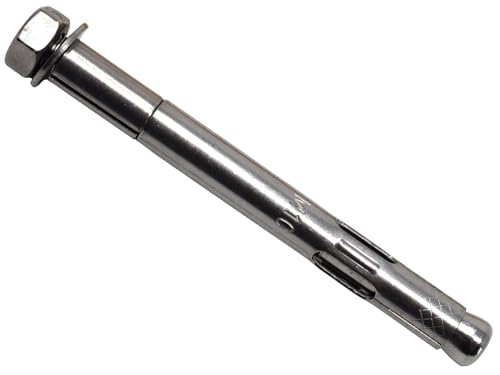 MASONMATE MAMSAM1097SS Stainless Steel Hex Nut Sleeve Anchor M10 x 97mm (25) Ankerbolzen, Silber von MASONMATE
