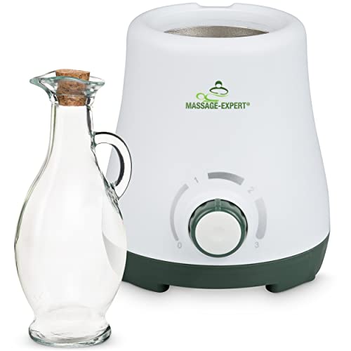 Massageöl-Wärmer mit Glaskaraffe, Massageöl in nur 5 Minuten angenehmen erwärmen, stufenloser Erwärmer von 0 bis 100 °C von MASSAGE-EXPERT