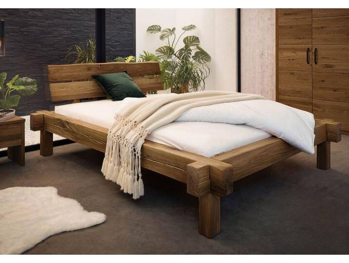 Balkenbett Wildeiche 160x200 tabacco geölt JANGALI #311 Balkenbett Wildeiche 160x200 tabacco geölt JANGALI #311 von MASSIVMOEBEL24.DE