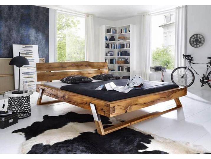 Balkenbett Wildeiche 160x200x86 natur geölt SALZBURG #101 Balkenbett Wildeiche 160x200x86 natur geölt SALZBURG #101 von MASSIVMOEBEL24.DE