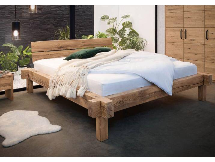 Balkenbett Wildeiche 180x200 bianco geölt JANGALI #112 Balkenbett Wildeiche 180x200 bianco geölt JANGALI #112 von MASSIVMOEBEL24.DE