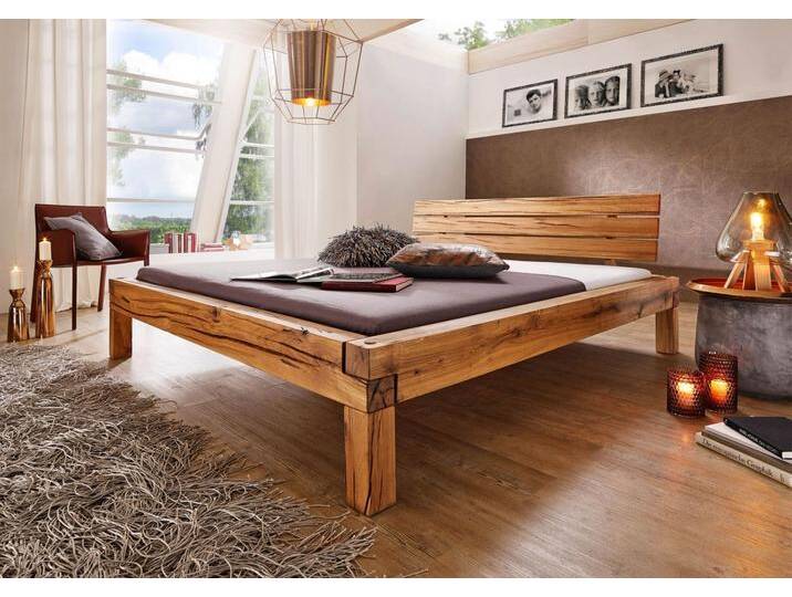 Balkenbett Wildeiche 180x200x88,5 natur geölt KRAKAU #203 Balkenbett Wildeiche 180x200x88,5 natur geölt KRAKAU #203 von MASSIVMOEBEL24.DE