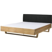 Bett Fichte 200x200x85 natur gebeizt / geölt, Kopfteil anthrazit FICHTELBERG 40 von MASSIVMOEBEL24.DE