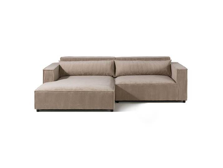 Ecksofa Ottomane links Cord Velours 266x150x80 beige FINN Ecksofa Ottomane links Cord Velours 266x150x80 beige FINN von MASSIVMOEBEL24.DE