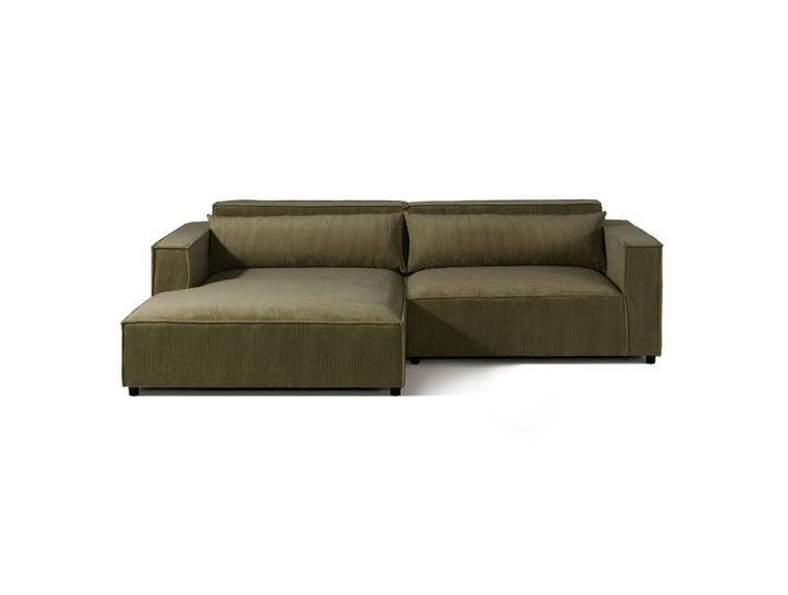 Ecksofa Ottomane links Cord Velours 266x150x80 grün FINN Ecksofa Ottomane links Cord Velours 266x150x80 grün FINN von MASSIVMOEBEL24.DE