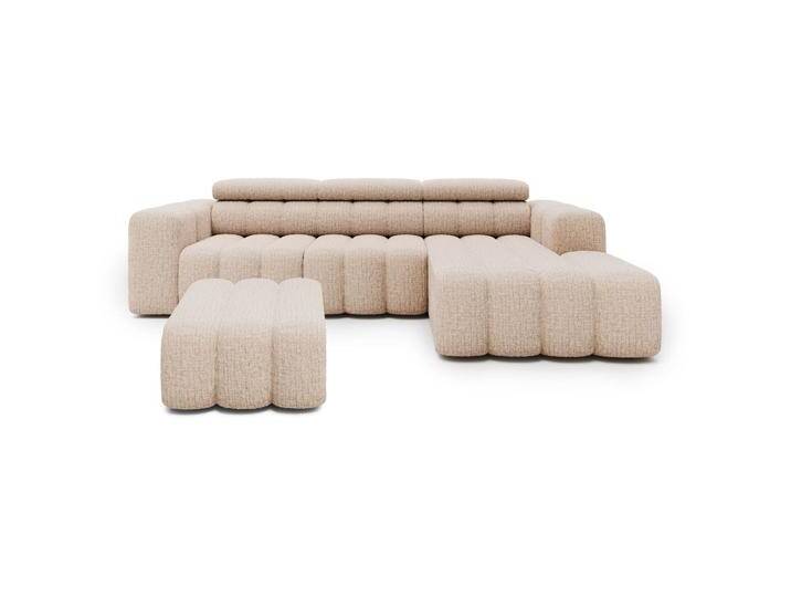 Ecksofa Ottomane rechts mit Hocker Chenille 289x188x78 beige KONSTANTIN Ecksofa Ottomane rechts mit Hocker Chenille 289x188x78 beige KONSTANTIN von MASSIVMOEBEL24.DE