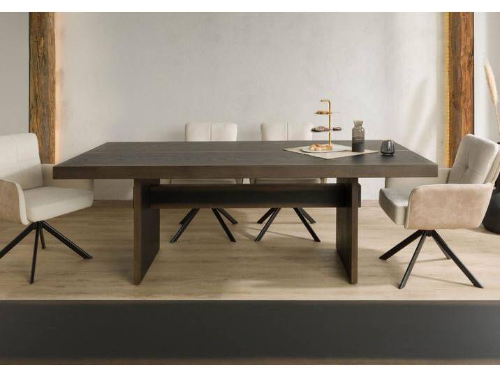 Esstisch Eiche 213x100x76 dunkelbraun lackiert BEAMS #80 von MASSIVMOEBEL24.DE