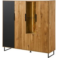 Highboard Wildeiche mit Glastür 142x43x145 natur geölt lindau 117 Highboard Wildeiche mit Glastür 142x43x145 natur geölt lindau 117 von MASSIVMOEBEL24.DE