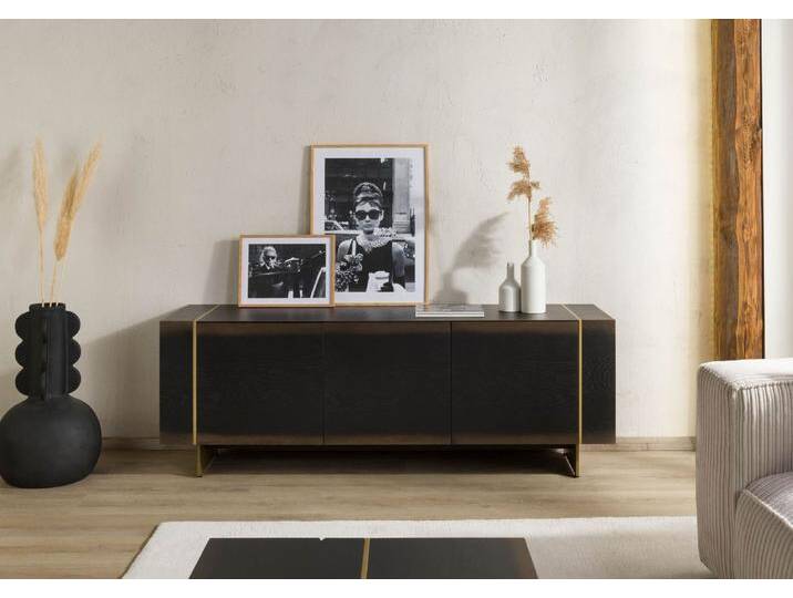 Lowboard Eiche 180x50x65 dunkelbraun lackiert BEAMS #55 Lowboard Eiche 180x50x65 dunkelbraun lackiert BEAMS #55 von MASSIVMOEBEL24.DE