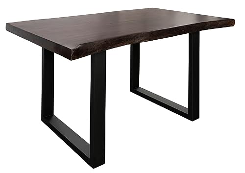 MASSIVMOEBEL24.DE Baumtisch Akazie 140x90x77 braun lackiert/U-Beine anthrazit matt Freeform 5 von MASSIVMOEBEL24.DE