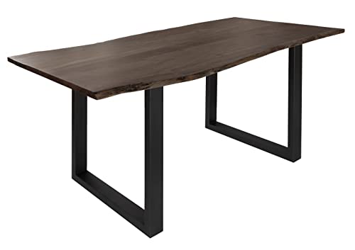 MASSIVMOEBEL24.DE Baumtisch Akazie 180x90x76 grau Beine anthrazit matt Freeform 3 von MASSIVMOEBEL24.DE