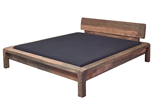 MASSIVMOEBEL24.DE Bett Sheesham 140x200x80 grau geölt Bueno #013 modern von MASSIVMOEBEL24.DE
