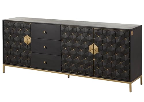 MASSIVMOEBEL24.DE | Diamond Sideboard im Art déco Stil aus Massivholz #121 | Mangoholz - grau geölt | 194x40x77 cm | 6 Fächer, 3 Türen, 3 Schubladen | Sideboard Schrank MASSIVMOEBEL24.DE | Diamond Sideboard im Art déco Stil aus Massivholz #121 | Mangoholz - grau geölt | 194x40x77 cm | 6 Fächer, 3 Türen, 3 Schubladen | Sideboard Schrank von MASSIVMOEBEL24.DE