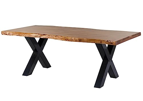 MASSIVMOEBEL24.DE | Freeform 5 Baumkantentisch aus Massivholz - Natur | 220x100 cm | Metallbeine X-Form anthrazit glänzend | aus Akazienholz | Esstisch echte Baumkante MASSIVMOEBEL24.DE | Freeform 5 Baumkantentisch aus Massivholz - Natur | 220x100 cm | Metallbeine X-Form anthrazit glänzend | aus Akazienholz | Esstisch echte Baumkante von MASSIVMOEBEL24.DE