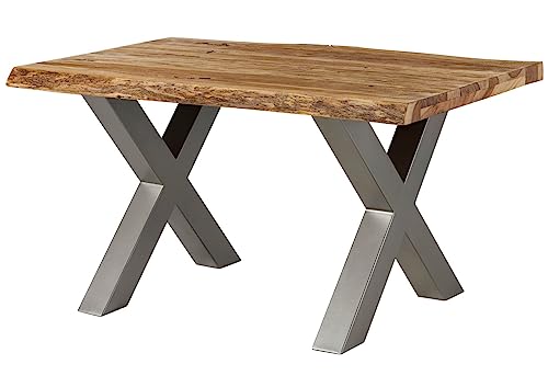 MASSIVMOEBEL24.DE Freeform 5 Baumtisch Sheesham - Verschiedene Größen, Farben und Gestelle, Farbe:Natur sandgestrahlt lackiert, Größe:160x90 cm, Gestell:X-Beine Silber matt MASSIVMOEBEL24.DE Freeform 5 Baumtisch Sheesham - Verschiedene Größen, Farben und Gestelle, Farbe:Natur sandgestrahlt lackiert, Größe:160x90 cm, Gestell:X-Beine Silber matt von MASSIVMOEBEL24.DE