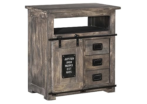 MASSIVMOEBEL24.DE Kommode Mango 80x45x85 grau lackiert Railway #210 von MASSIVMOEBEL24.DE