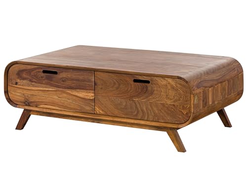 MASSIVMOEBEL24.DE | Mailand Couchtisch aus Massivholz #135 | aus Sheeshamholz - Hellbraun, lackiert | 120x70x40 cm | Kaffeetisch Sofatisch Beistelltisch von MASSIVMOEBEL24.DE