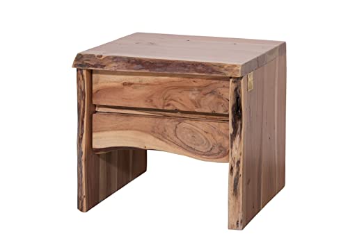 MASSIVMOEBEL24.DE Nachttisch Akazie 45x40x45 Natur lackiert Pure Acacia #311 modern von MASSIVMOEBEL24.DE
