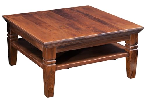 MASSIVMOEBEL24.DE Oxford Couchtisch Akazie #316, Farbe:Dunkelbraun lackiert, Größe:85x85 cm von MASSIVMOEBEL24.DE
