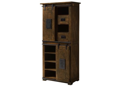 MASSIVMOEBEL24.DE | Railway Schrank aus Massivholz #417 | aus Mangoholz - braun geölt | 80x45x175 cm | 14 Fächer + 2 Schubladen + 2 Türen | Aufbewahrungsschrank Flurschrank MASSIVMOEBEL24.DE | Railway Schrank aus Massivholz #417 | aus Mangoholz - braun geölt | 80x45x175 cm | 14 Fächer + 2 Schubladen + 2 Türen | Aufbewahrungsschrank Flurschrank von MASSIVMOEBEL24.DE