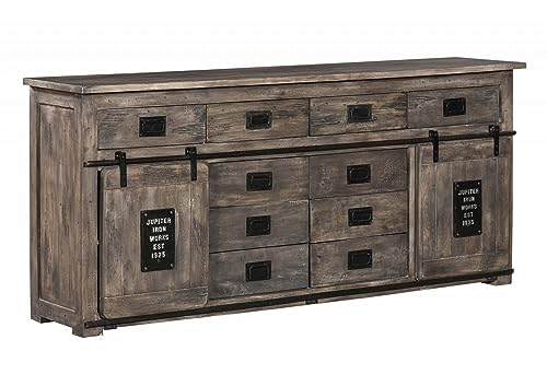 Massivmoebel24.de Sideboard Mango 200x45x90 grau lackiert Railway #222 von Massivmoebel24.de