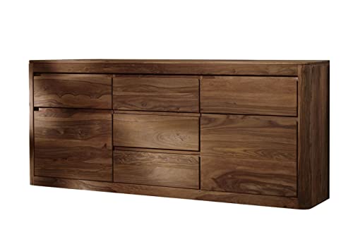 MASSIVMOEBEL24.DE Toronto Sideboard 185x80x40 Sheesham/Palisander - Verschiedene Größen und Farben, Farbe:Dunkelbraun gebeizt, Größe:185x40x80 cm (BxTxH) von MASSIVMOEBEL24.DE