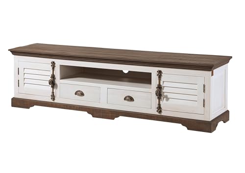 MASSIVMOEBEL24.DE | Toulouse TV-Board aus Massivholz #110 | aus Mangoholz - weiß, lackiert | 200x45x55 cm | 3 Fächer + 2 Schubladen | Lowboard | Landhausstil MASSIVMOEBEL24.DE | Toulouse TV-Board aus Massivholz #110 | aus Mangoholz - weiß, lackiert | 200x45x55 cm | 3 Fächer + 2 Schubladen | Lowboard | Landhausstil von MASSIVMOEBEL24.DE