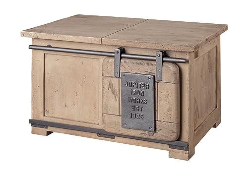 MASSIVMOEBEL24.DE Truhe Kommode Sideboard 76cm Schiebetür Klappdeckel Mango Holz massiv geweißt von MASSIVMOEBEL24.DE