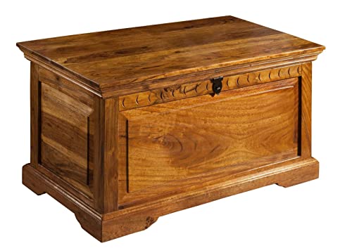 Massivmoebel24.de Truhe Akazie 90x50x50 Honig lackiert Oxford #0323 von MASSIVMOEBEL24.DE