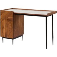 Schreibtisch Akazie 120x47x77 natur lackiert / Marmor weiß KARLSTAD 18 Schreibtisch Akazie 120x47x77 natur lackiert / Marmor weiß KARLSTAD 18 von MASSIVMOEBEL24.DE