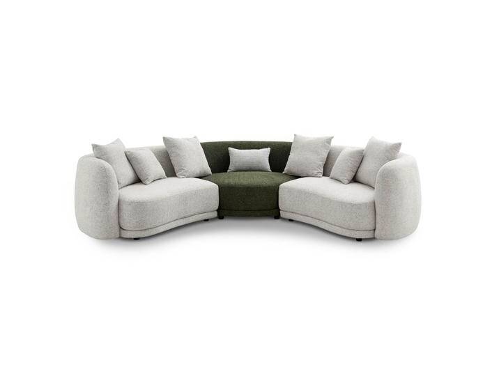 Wohnlandschaft 252x174x80 hellgrau / grün meliert MARIO Wohnlandschaft 252x174x80 hellgrau / grün meliert MARIO von MASSIVMOEBEL24.DE