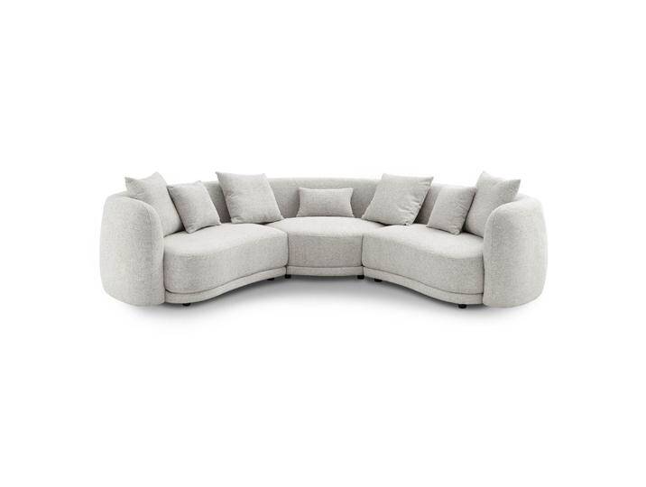 Wohnlandschaft 252x174x80 hellgrau meliert MARIO von MASSIVMOEBEL24.DE