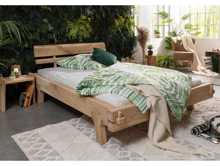 Balkenbett Eiche 160x200 natur geölt OAK HEART #02 Balkenbett Eiche 160x200 natur geölt OAK HEART #02 von MASSIVMOEBEL24