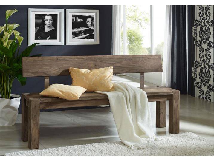 Bank Sheesham 180x35x76 grau geölt NATURE GREY #702 von MASSIVMOEBEL24