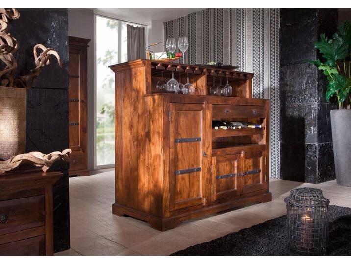 Bar Akazie 140x66x125 honig lackiert OXFORD #0903 von MASSIVMOEBEL24